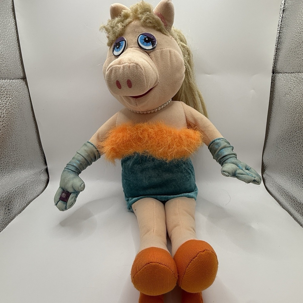 Vintage Nanco Miss Piggy‎ 26" Green Dress Heels Plush Jim Henson Muppets